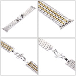 22mm 남성용 숨겨진 버터플라이 버클 7구 스테인리스 스틸 시계줄, Apple Watch 38mm용, 22mm 남성용