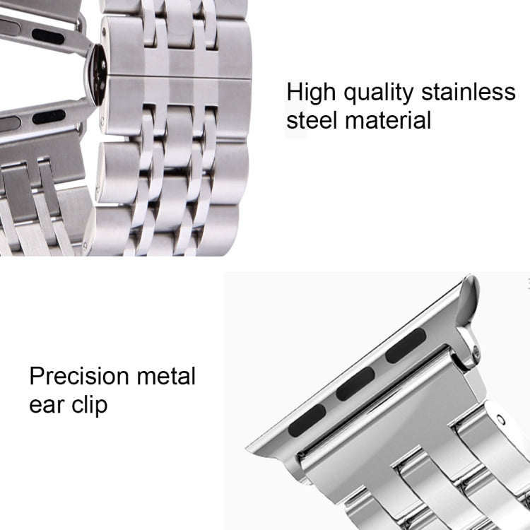22mm 남성용 숨겨진 버터플라이 버클 7구 스테인리스 스틸 시계줄, Apple Watch 38mm용, 22mm 남성용