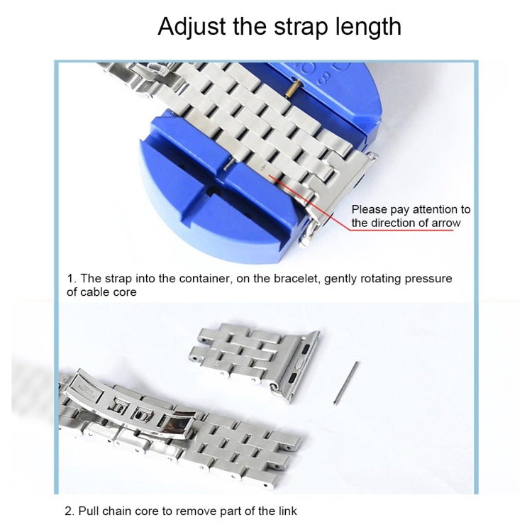 22mm 남성용 숨겨진 버터플라이 버클 7구 스테인리스 스틸 시계줄, Apple Watch 38mm용, 22mm 남성용
