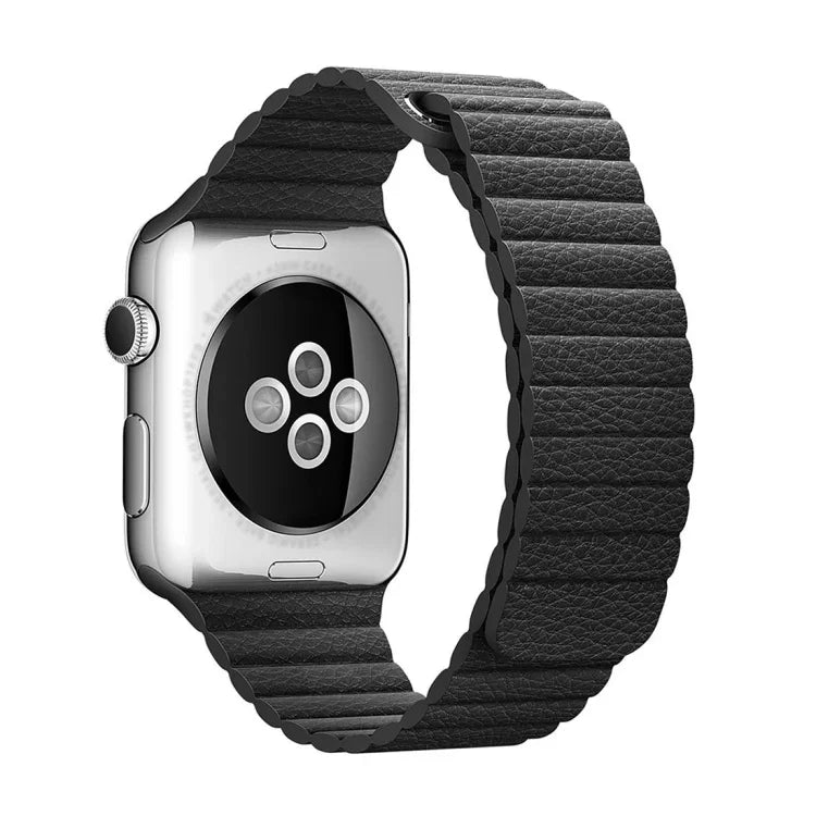 Apple Watch 38mm용 루프 자석 클로저 클라스프 PU 가죽 시계 밴드