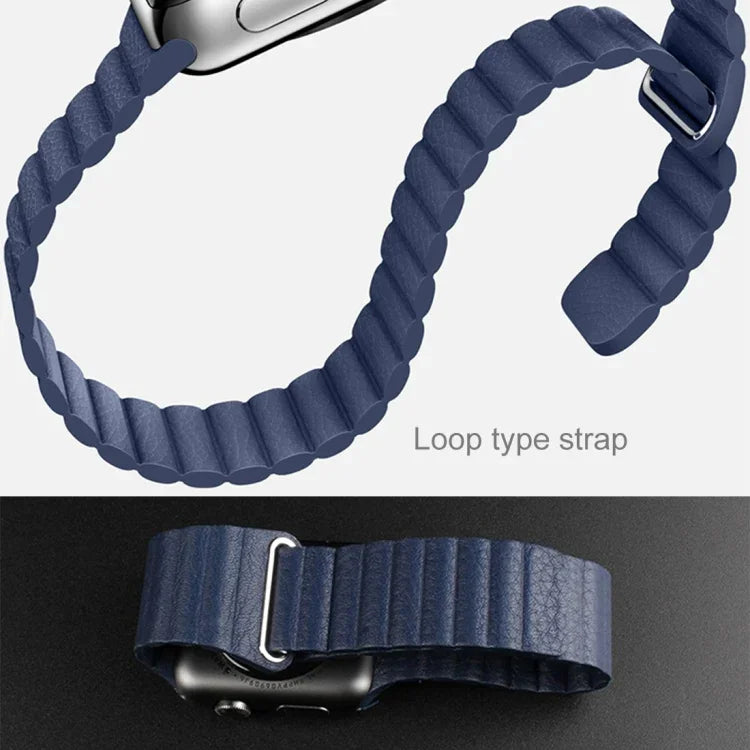 Apple Watch 38mm용 루프 자석 클로저 클라스프 PU 가죽 시계 밴드