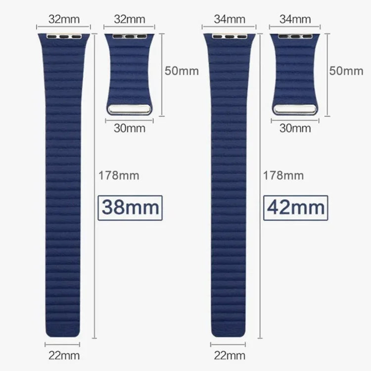 Apple Watch 38mm용 루프 자석 클로저 클라스프 PU 가죽 시계 밴드
