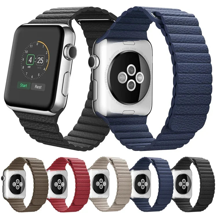 Apple Watch 38mm용 루프 자석 클로저 클라스프 PU 가죽 시계 밴드