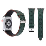 Apple Watch Ultra 49mm & Watch Ultra 2 49mm / 시리즈 10 46mm / 9&8&7 45mm / SE 3&SE 2&6&SE&5&4 44mm / 3&2&1 42mm용 심플 패션 정품 가죽 구멍 패턴 시계 밴드, 42mm