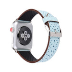 Apple Watch Ultra 49mm & Watch Ultra 2 49mm / 시리즈 10 46mm / 9&8&7 45mm / SE 3&SE 2&6&SE&5&4 44mm / 3&2&1 42mm용 심플 패션 정품 가죽 구멍 패턴 시계 밴드, 42mm