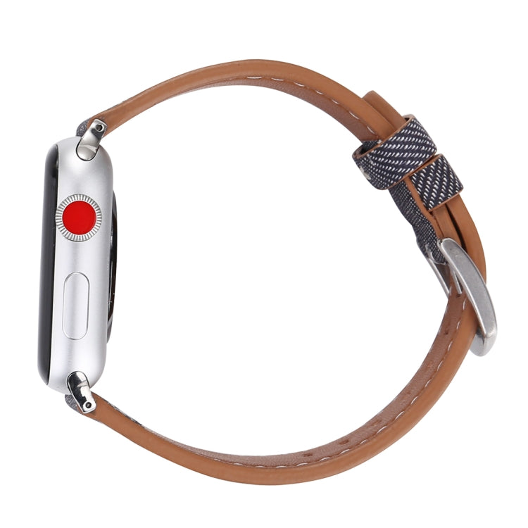 Apple Watch Ultra 49mm & Watch Ultra 2 49mm / Series 10 46mm / 9&8&7 45mm / SE 3&SE 2&6&SE&5&4 44mm / 3&2&1 42mm용 심플 패션 천연 가죽 카우보이 패턴 시계줄, 42mm