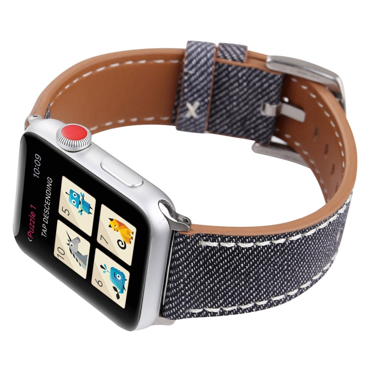 Apple Watch Ultra 49mm & Watch Ultra 2 49mm / Series 10 46mm / 9&8&7 45mm / SE 3&SE 2&6&SE&5&4 44mm / 3&2&1 42mm용 심플 패션 천연 가죽 카우보이 패턴 시계줄, 42mm