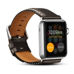 Denior 오일 왁스 레트로 시계 가죽 밴드, Apple Watch 시리즈 7 45mm / 6 & SE & 5 & 4 44mm / 3 & 2 & 1 42mm용