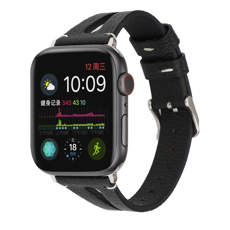 Apple Watch Ultra 49mm & Watch Ultra 2 49mm / 시리즈 10 46mm / 9&8&7 45mm / SE 3&SE 2&6&SE&5&4 44mm / 3&2&1 42mm용 심플 V자형 가죽 시계줄