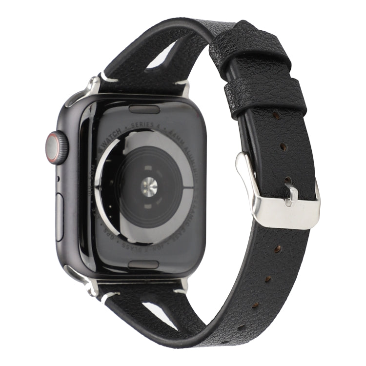 Apple Watch Ultra 49mm & Watch Ultra 2 49mm / 시리즈 10 46mm / 9&8&7 45mm / SE 3&SE 2&6&SE&5&4 44mm / 3&2&1 42mm용 심플 V자형 가죽 시계줄