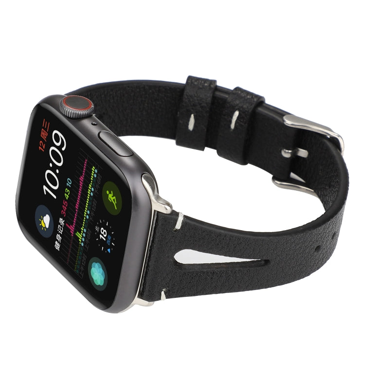 Apple Watch Ultra 49mm & Watch Ultra 2 49mm / 시리즈 10 46mm / 9&8&7 45mm / SE 3&SE 2&6&SE&5&4 44mm / 3&2&1 42mm용 심플 V자형 가죽 시계줄