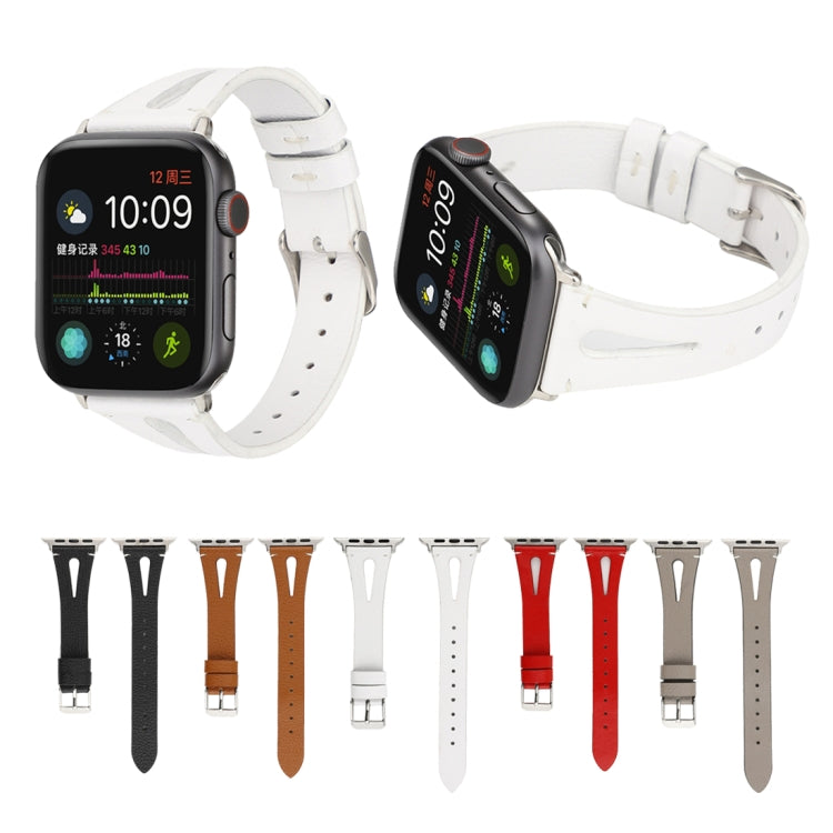 Apple Watch Ultra 49mm & Watch Ultra 2 49mm / 시리즈 10 46mm / 9&8&7 45mm / SE 3&SE 2&6&SE&5&4 44mm / 3&2&1 42mm용 심플 V자형 가죽 시계줄