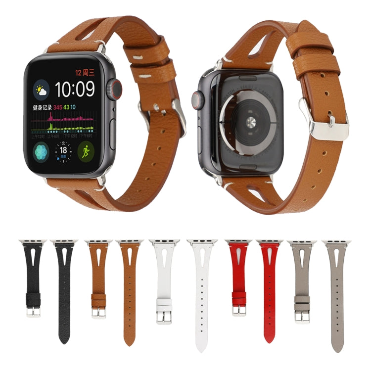 심플 V자형 가죽 시계 밴드, Apple Watch 시리즈 7 41mm / 6 & SE & 5 & 4 40mm / 3 & 2 & 1 38mm용