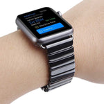 Apple Watch Ultra 49mm & Watch Ultra 2 49mm / 시리즈 10 46mm / 9&8&7 45mm / SE 3&SE 2&6&SE&5&4 44mm / 3&2&1 42mm용 섬세한 세라믹 손목 시계 밴드, 42mm