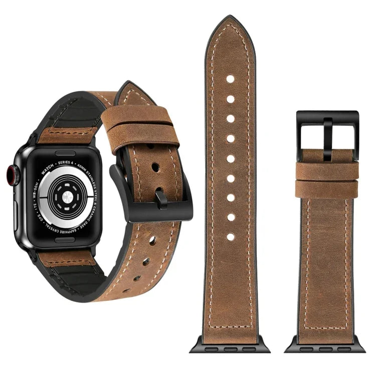 크레이지 호스 텍스처 TPU 시계줄, 애플 워치 시리즈 3 & 2 & 1 42mm용, 42mm