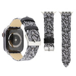 Thorns 프린팅 정품 가죽 시계 밴드, Apple Watch Series 10 42mm / 9&8&7 41mm / SE 3&SE 2&6&SE&5&4 40mm / 3&2&1 38mm, 40mm용