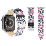 Thorns 프린팅 정품 가죽 시계 밴드, Apple Watch Series 10 42mm / 9&8&7 41mm / SE 3&SE 2&6&SE&5&4 40mm / 3&2&1 38mm, 40mm용