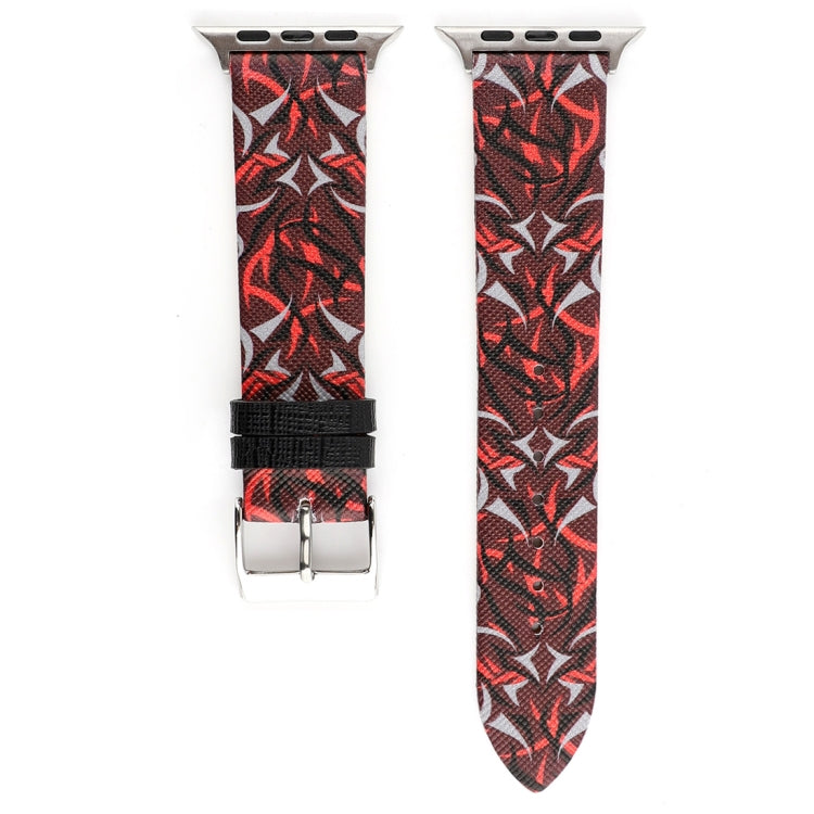 Thorns 프린팅 정품 가죽 시계 밴드, Apple Watch Series 10 42mm / 9&8&7 41mm / SE 3&SE 2&6&SE&5&4 40mm / 3&2&1 38mm, 40mm용