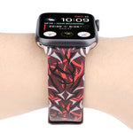Thorns 프린팅 정품 가죽 시계 밴드, Apple Watch Series 10 42mm / 9&8&7 41mm / SE 3&SE 2&6&SE&5&4 40mm / 3&2&1 38mm, 40mm용