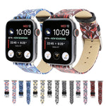 Thorns 프린팅 정품 가죽 시계 밴드, Apple Watch Series 10 42mm / 9&8&7 41mm / SE 3&SE 2&6&SE&5&4 40mm / 3&2&1 38mm, 40mm용