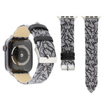 Thorns 프린팅 정품 가죽 시계 밴드, Apple Watch Ultra 49mm&Watch Ultra 2 49mm / Series 10 46mm / 9&8&7 45mm / SE 3&SE 2&6&SE&5&4 44mm / 3&2&1 42mm, 44mm용