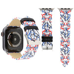 Thorns 프린팅 정품 가죽 시계 밴드, Apple Watch Ultra 49mm&Watch Ultra 2 49mm / Series 10 46mm / 9&8&7 45mm / SE 3&SE 2&6&SE&5&4 44mm / 3&2&1 42mm, 44mm용