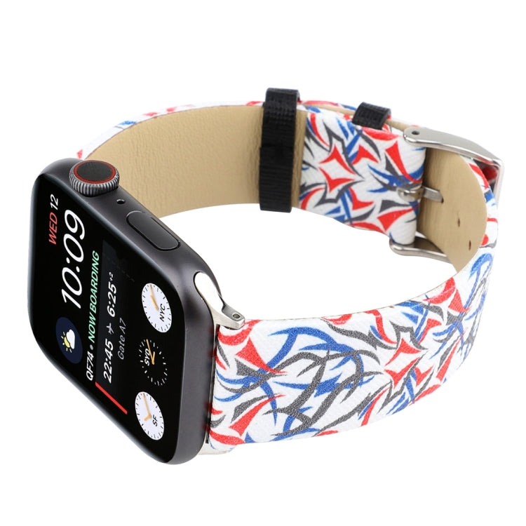 Thorns 프린팅 정품 가죽 시계 밴드, Apple Watch Ultra 49mm&Watch Ultra 2 49mm / Series 10 46mm / 9&8&7 45mm / SE 3&SE 2&6&SE&5&4 44mm / 3&2&1 42mm, 44mm용
