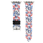 Thorns 프린팅 정품 가죽 시계 밴드, Apple Watch Ultra 49mm&Watch Ultra 2 49mm / Series 10 46mm / 9&8&7 45mm / SE 3&SE 2&6&SE&5&4 44mm / 3&2&1 42mm, 44mm용