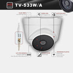 533A CE 및 RoHS 인증 방수 3.6mm 3MP 렌즈 AHD 카메라 2 IR LED 배열 포함, 야간 투시 및 화이트 밸런스 지원, 533A-H2, 533A-W, 533A-L