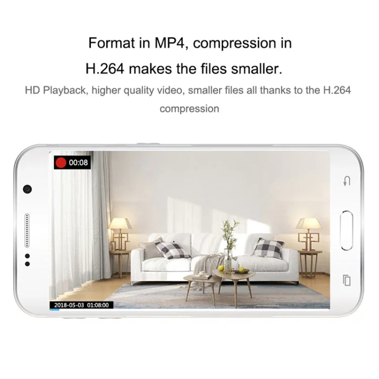 CAMSOY C9 HD 1280 x 720P 70도 광각 무선 WiFi 착용형 지능형 감시 카메라, 적외선 야간 투시 & 동작 감지 경보 & 루프 녹화 & 타이머 촬영 지원, C9