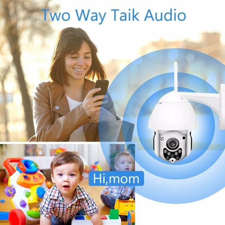 무선 감시 카메라 HD PTZ 홈 보안 실외 IP66 방수 네트워크 돔 카메라, 야간 투시 & 동작 감지 & TF 카드 지원, US 플러그, 2.0 MP