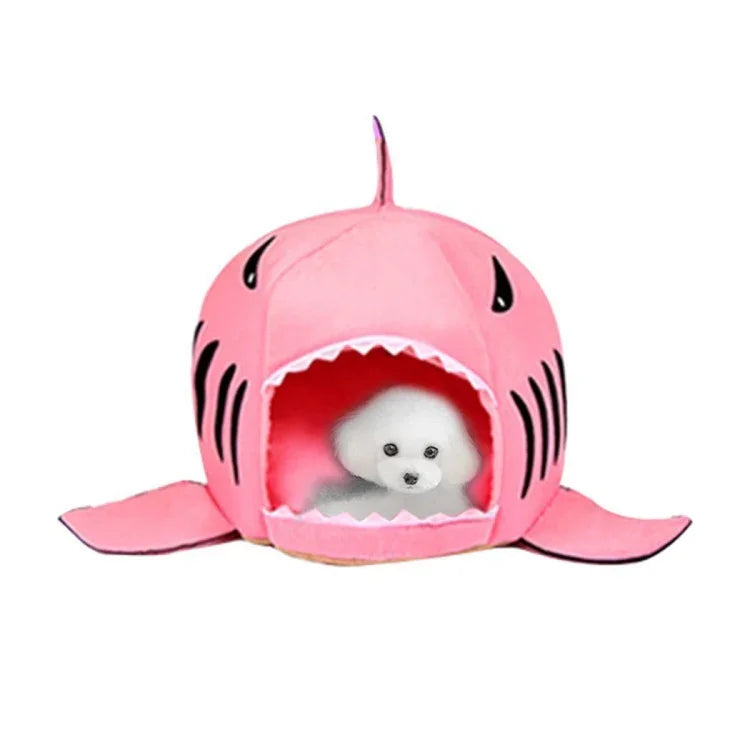 실내용 반려견 강아지 고양이 따뜻한 집 상어 모양 반려동물 침대 둥지, S 사이즈: 42x42x42cm