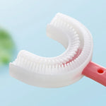 U자형 어린이 아기 손잡이 부드러운 칫솔 양치 도구 2-6세용, 스타일: 하트 모양, 하트 모양