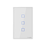 Sonoff T2 터치 120mm 강화 유리 패널 벽 스위치 스마트 홈 라이트 터치 스위치, Alexa 및 Google Home 호환, AC 100V-240V, 미국 플러그, 120mm/ 3 미국 플러그