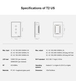 Sonoff T2 터치 120mm 강화 유리 패널 벽 스위치 스마트 홈 라이트 터치 스위치, Alexa 및 Google Home 호환, AC 100V-240V, 미국 플러그, 120mm/ 3 미국 플러그