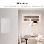 Sonoff T2 터치 120mm 강화 유리 패널 벽 스위치 스마트 홈 라이트 터치 스위치, Alexa 및 Google Home 호환, AC 100V-240V, 미국 플러그, 120mm/ 3 미국 플러그