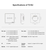 Sonoff T2 터치 86mm 강화 유리 패널 벽 스위치 스마트 홈 조명 터치 스위치, Alexa 및 Google Home 호환, AC 100V-240V, EU 플러그, 86mm/ 2 EU 플러그