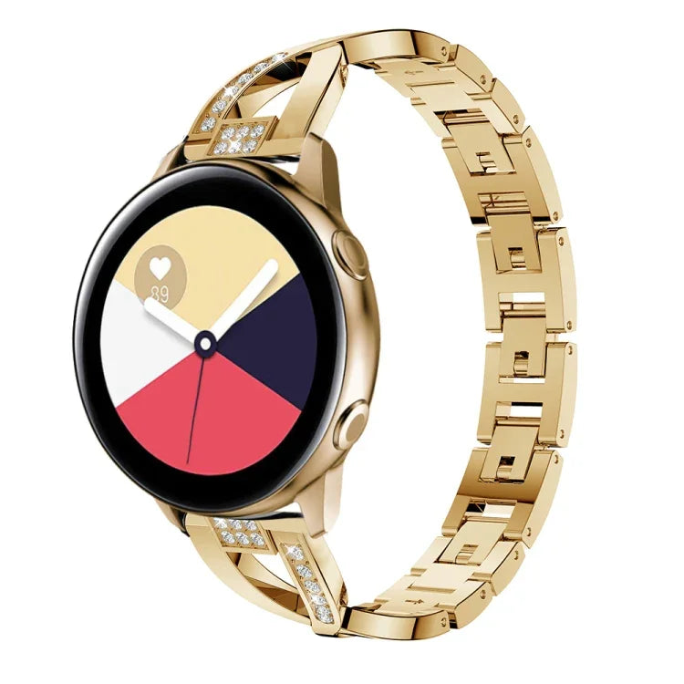 Galaxy Watch Active 20mm용 X자형 다이아몬드 스테인리스 스틸 손목 스트랩 시계줄