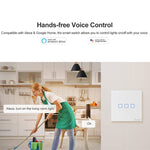Sonoff T2 터치 86mm 강화유리 패널 벽 스위치 스마트 홈 라이트 터치 스위치, Alexa 및 Google Home 호환, AC 100V-240V, EU 플러그, 86mm/ 3 EU 플러그