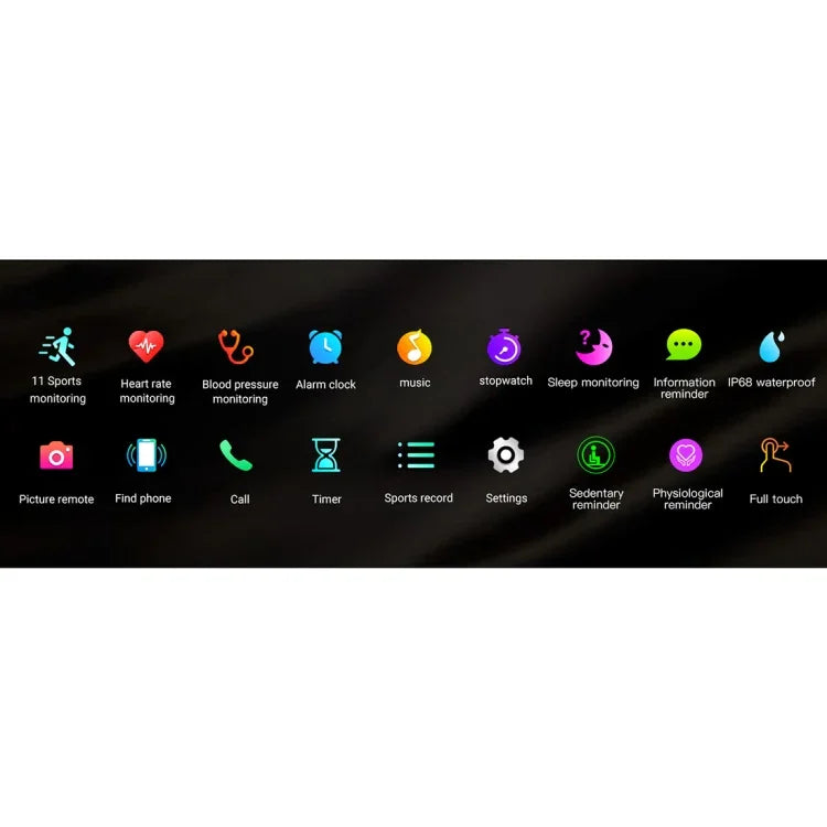 SMA-F1 1.3인치 TFT 풀 터치 스크린 IP68 방수 스마트 스포츠 워치, 동적 심박수 & 혈압 & 수면 감지 지원 / 블루투스 / 알람 시계 / 사진 제어, SMA-F1