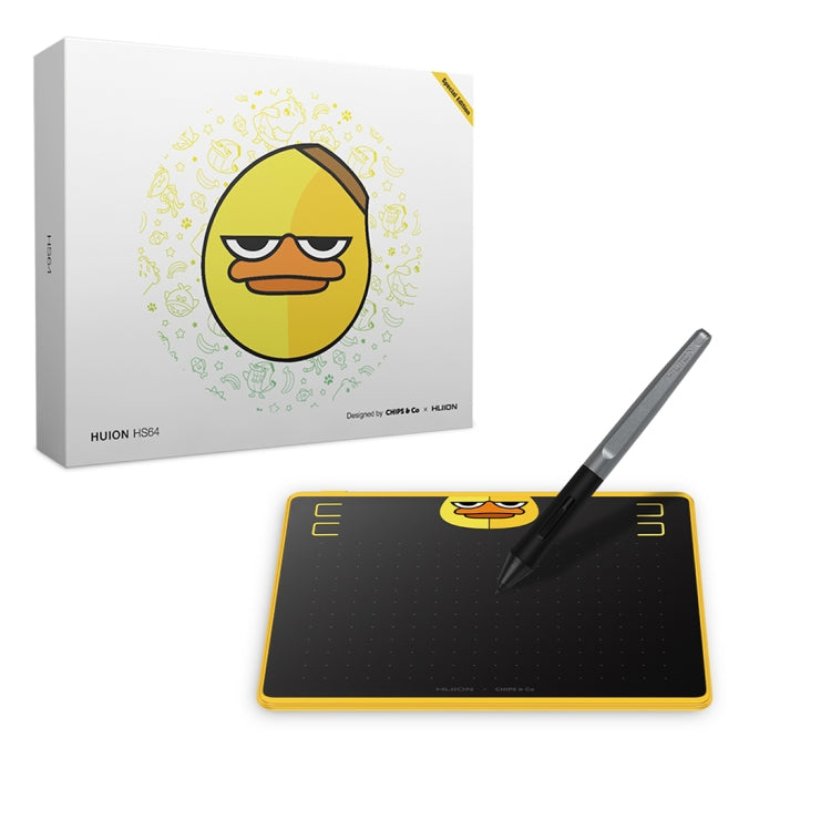 HUION HS64 칩스 스페셜 에디션 5080 LPI 아트 드로잉 태블릿, 배터리 없는 펜 포함, HS64