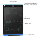 Portable 12 inch LCD Writing Tablet Drawing Graffiti Electronic Handwriting Pad Message Graphics Board Draft Paper with Writing Pen, 12 inch Black