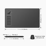 VEIKK A15PRO 10x6인치 5080 LPI Type-C 인터페이스 스마트 터치 전자 그래픽 태블릿