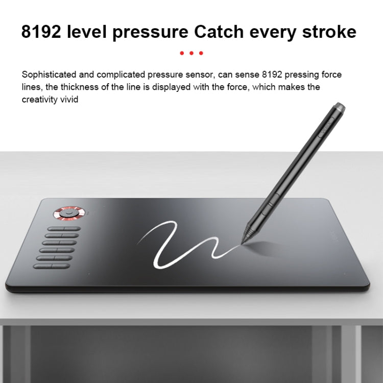 VEIKK A15PRO 10x6인치 5080 LPI Type-C 인터페이스 스마트 터치 전자 그래픽 태블릿