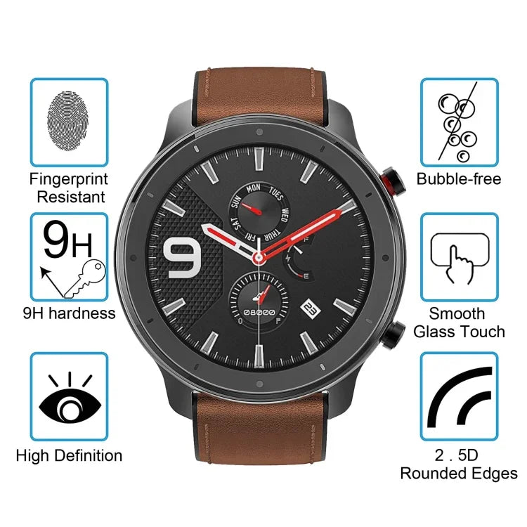 Amazfit GTR 47mm 0.26mm 2.5D 9H 강화유리 필름 스크린 보호필름, Amazfit GTR 47mm용