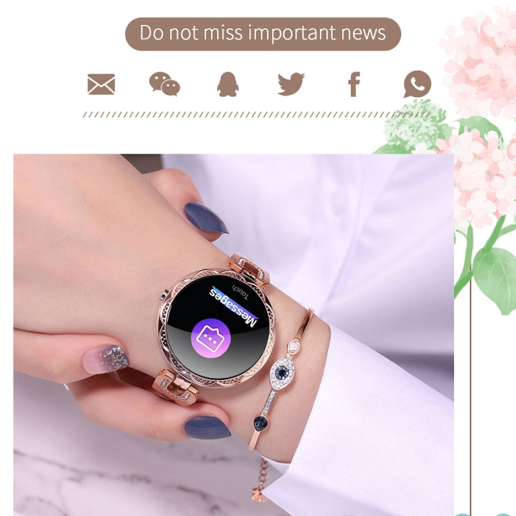 AK15 패션 스마트 여성용 팔찌, 1.08인치 컬러 LCD 화면, IP67 방수, 심박수 모니터링 / 수면 모니터링 / 원격 촬영 지원