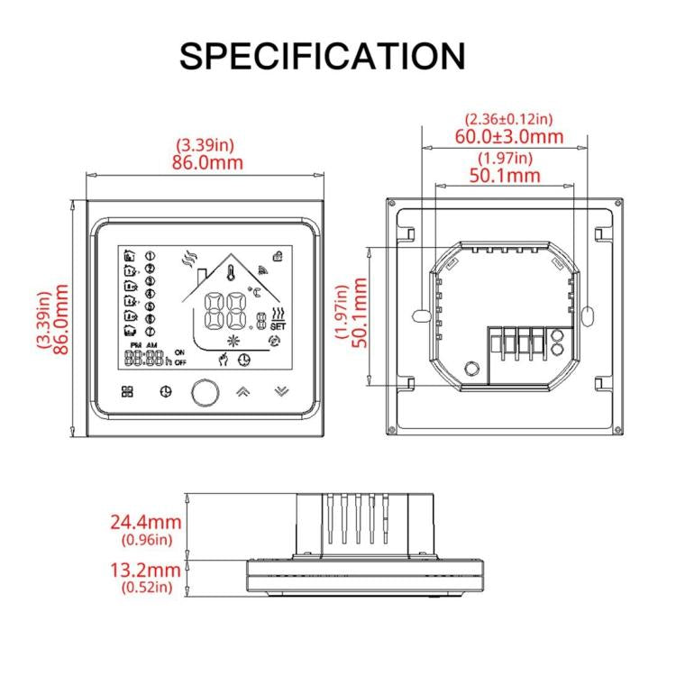 BHT-002GALW 3A 부하 수난방 타입 LCD 디지털 난방 실내 온도조절기 시간 표시, WiFi 제어, BHT-002GBLW 3A (블랙) 수난방 타입, BHT-002GBLW 3A (화이트) 수난방 타입