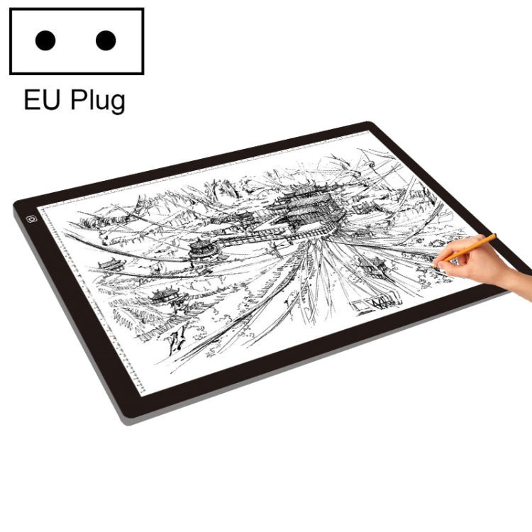 23W 12V LED 3단계 밝기 조절 가능한 A2 아크릴 복사 보드 애니메이션 스케치 드로잉 스케치패드, EU 플러그, EU 플러그