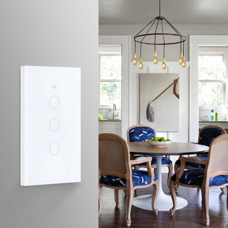 TC120 와이파이 스마트 조명 스위치 유리 스크린 터치 패널 음성 제어 무선 벽 스위치, Alexa Echo / Google Home 호환