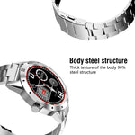 N6 스마트워치 1.3인치 TFT 스크린 MTK2502C 블루투스4.0, 스테인리스 스틸 시계줄, 심박수 모니터 & 만보계 & 수면 모니터 & 장시간 앉아있음 알림 지원, 스테인리스 스틸 시계줄/블랙, 스테인리스 스틸 시계줄/실버
